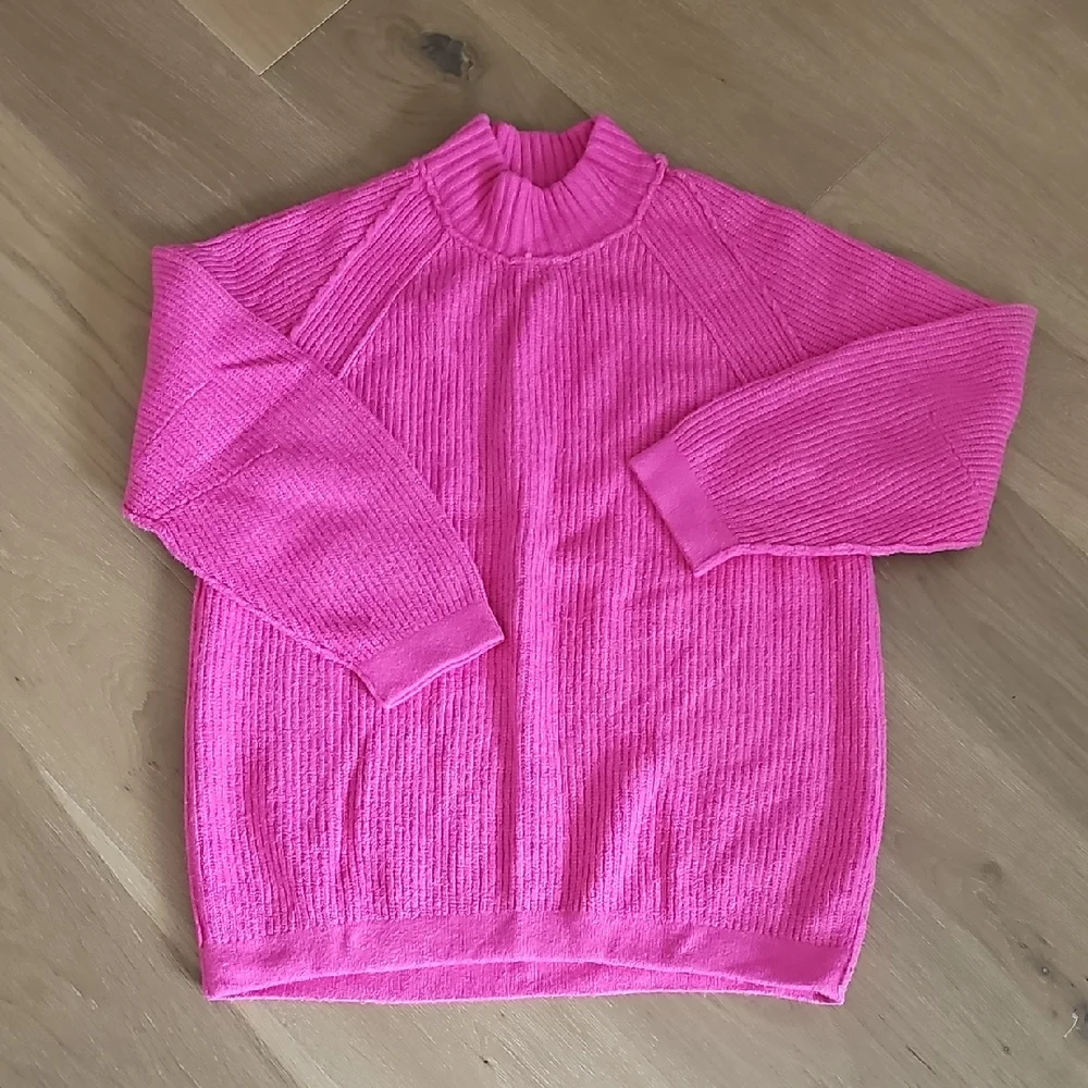 Free People Sunbeam Sweater in Hot Pink Small - Picture 3 of 6